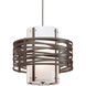 Tempest 1 Light 24 inch Flat Bronze Chandelier Ceiling Light, Double Drum